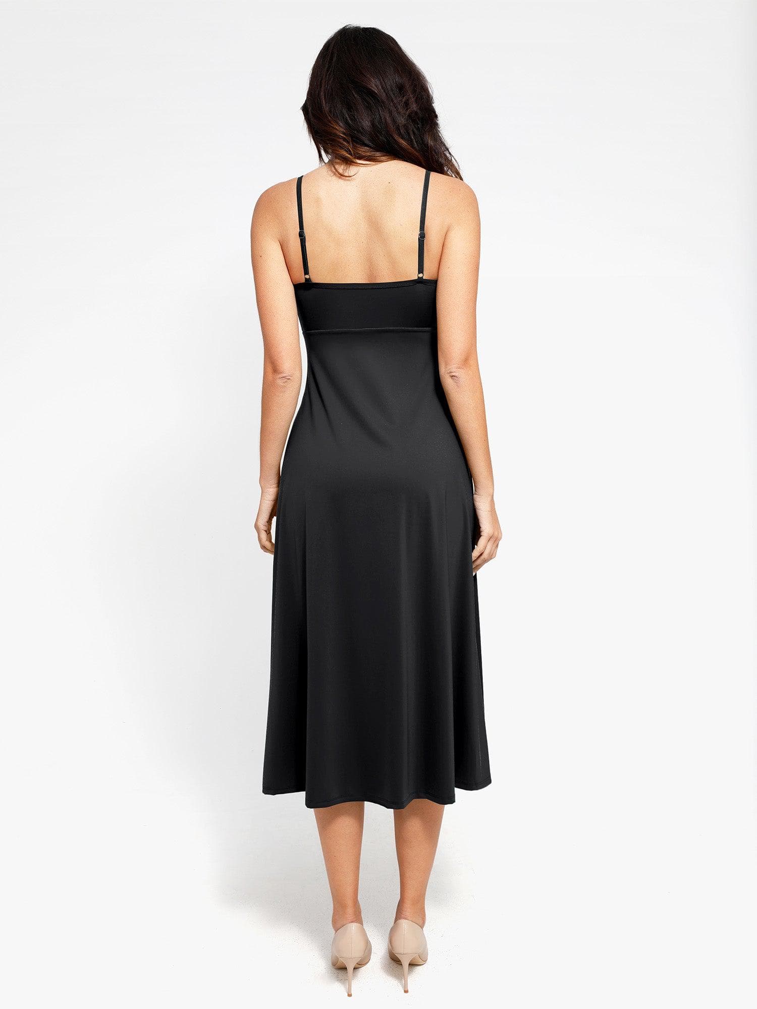 Popilush Shapewear Built-In Sculpting A-Line Midi Slip Dress - Image 15
