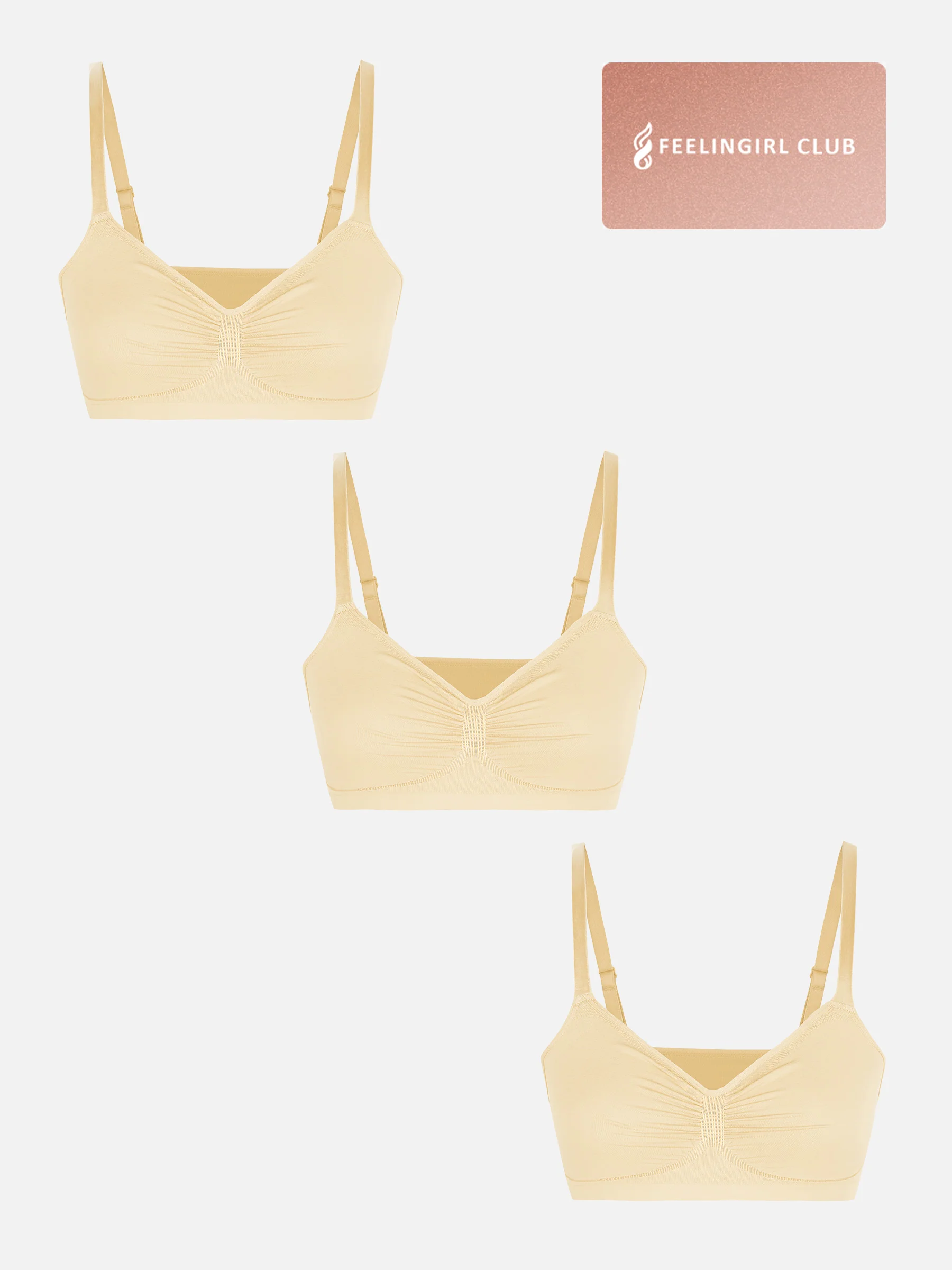Feelingirl 3-Pack Seamless Smooth Wireless Bra Bundle - Image 13