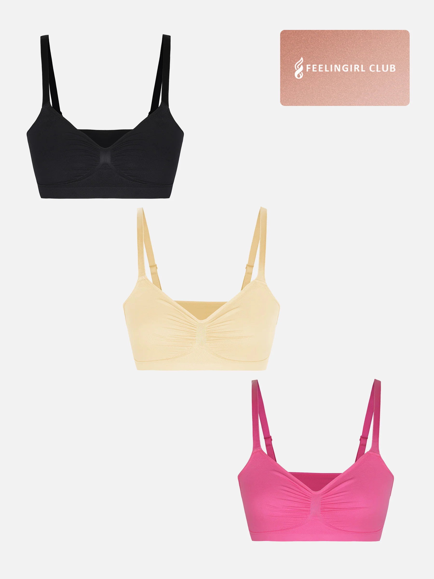 Feelingirl 3-Pack Seamless Smooth Wireless Bra Bundle - Image 46