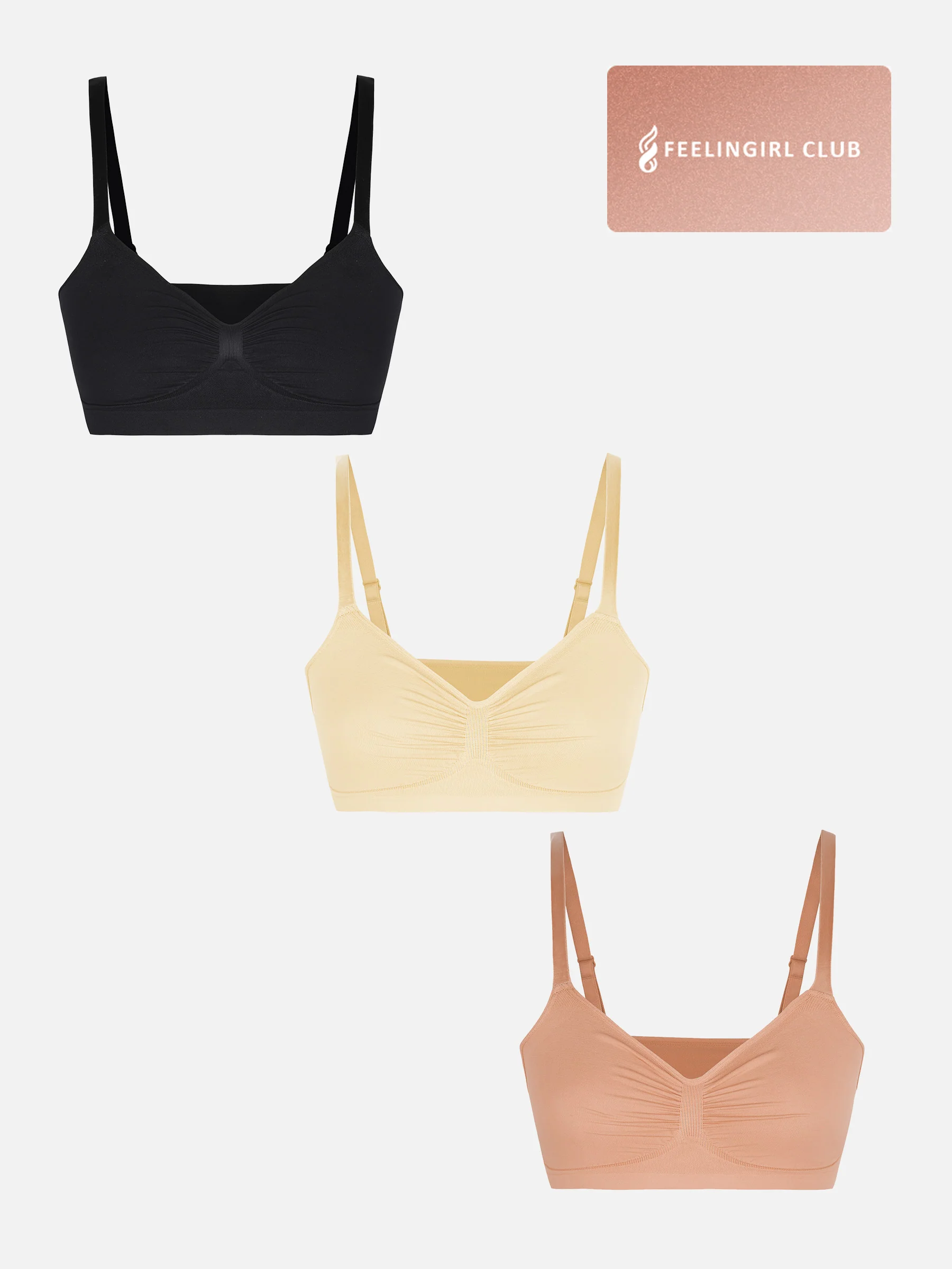 Feelingirl 3-Pack Seamless Smooth Wireless Bra Bundle - Image 78