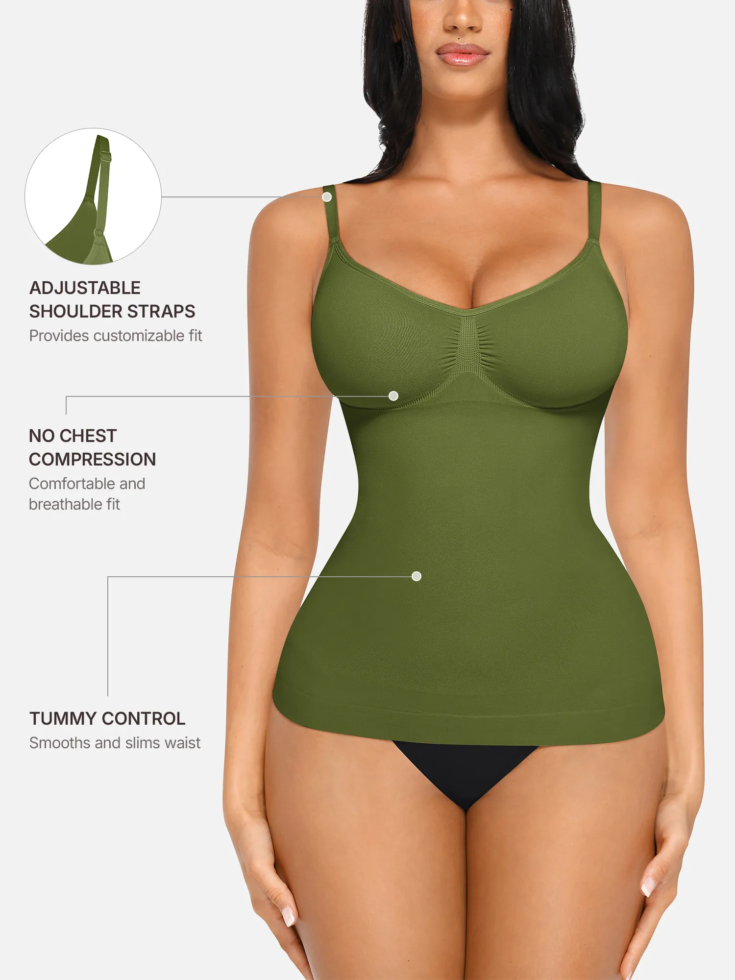 Feelingirl Bust Support Waist and Abdomen Control Shape Tank Top Vest - Image 38