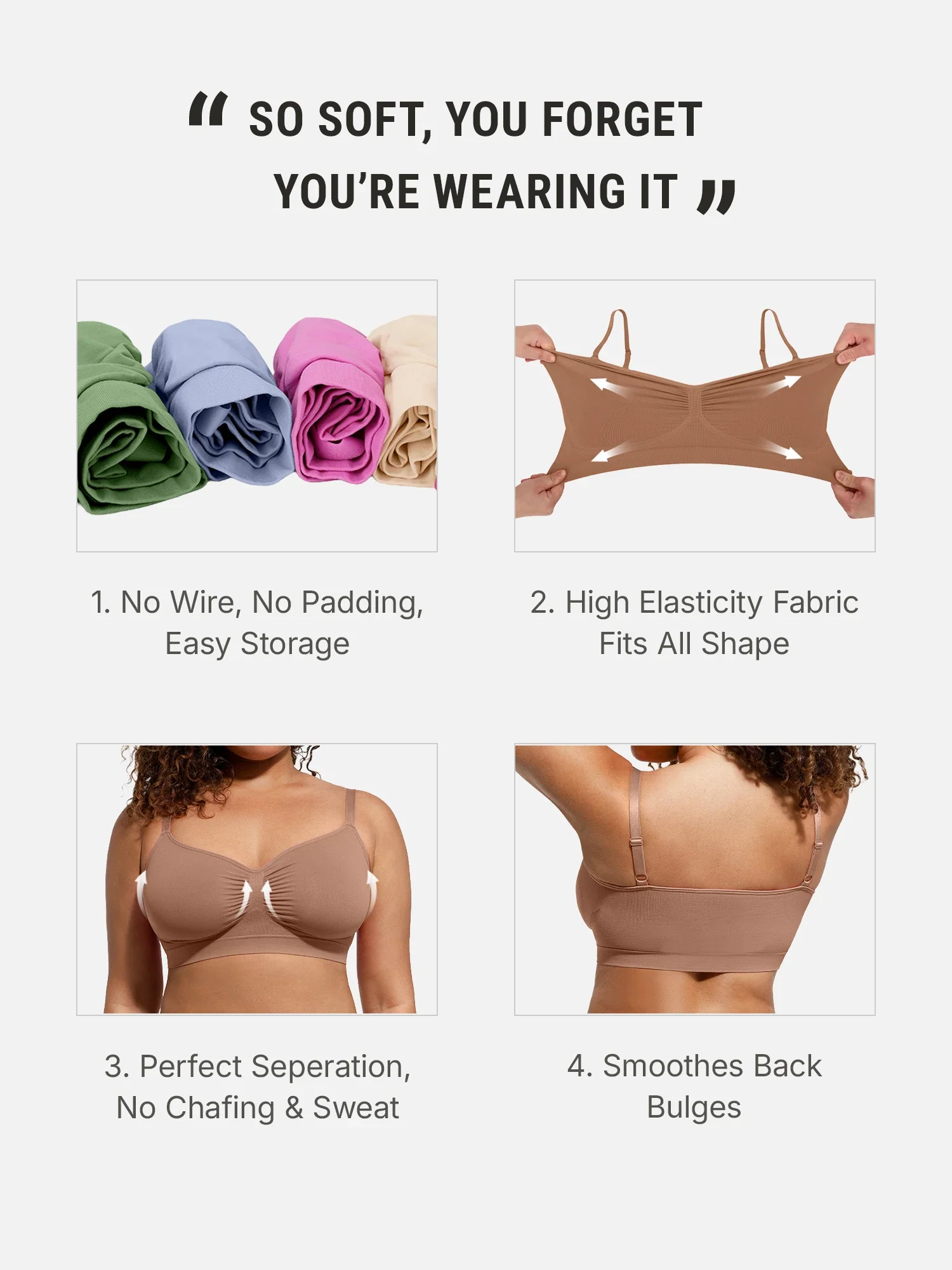 Feelingirl Seamless Everyday Bra with Built-In Soft Padding - Image 85
