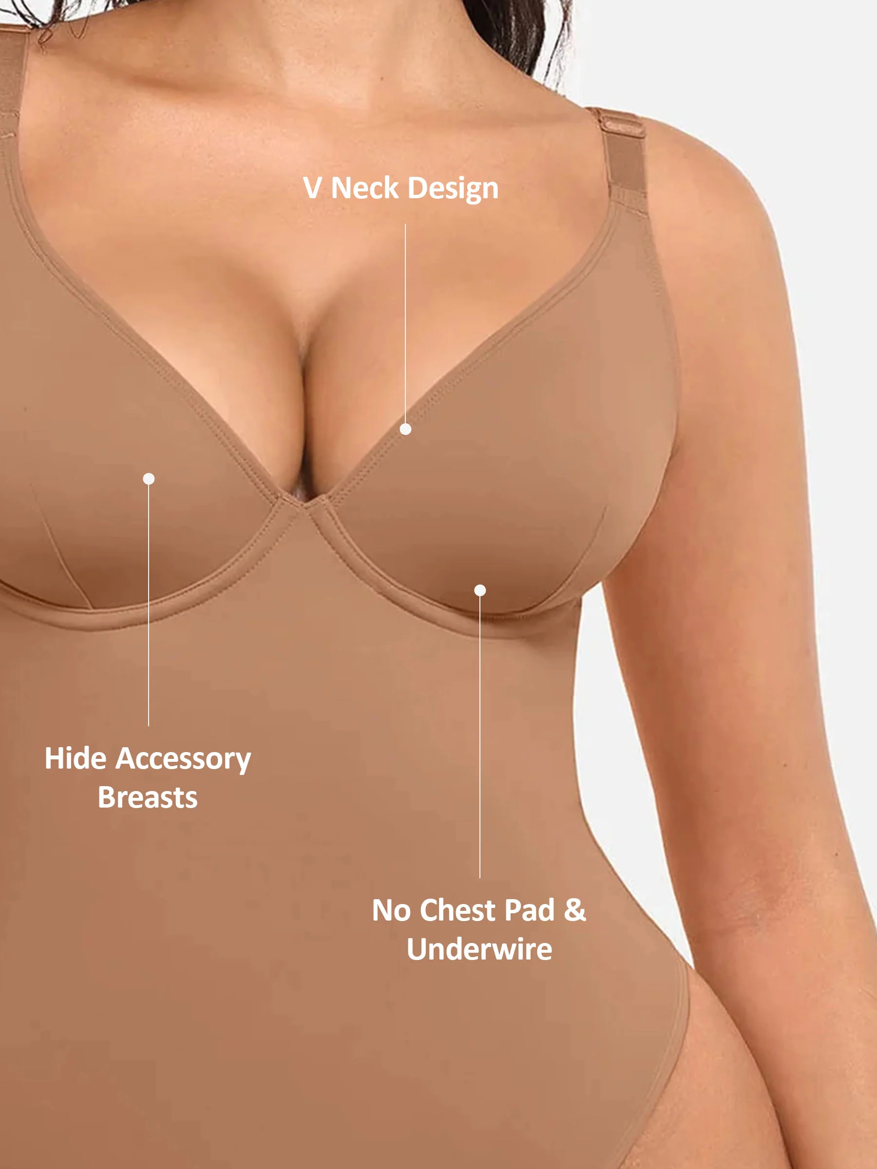 Feelingirl Deep V Neck Tummy Control Shapewear Bodysuit - Image 29