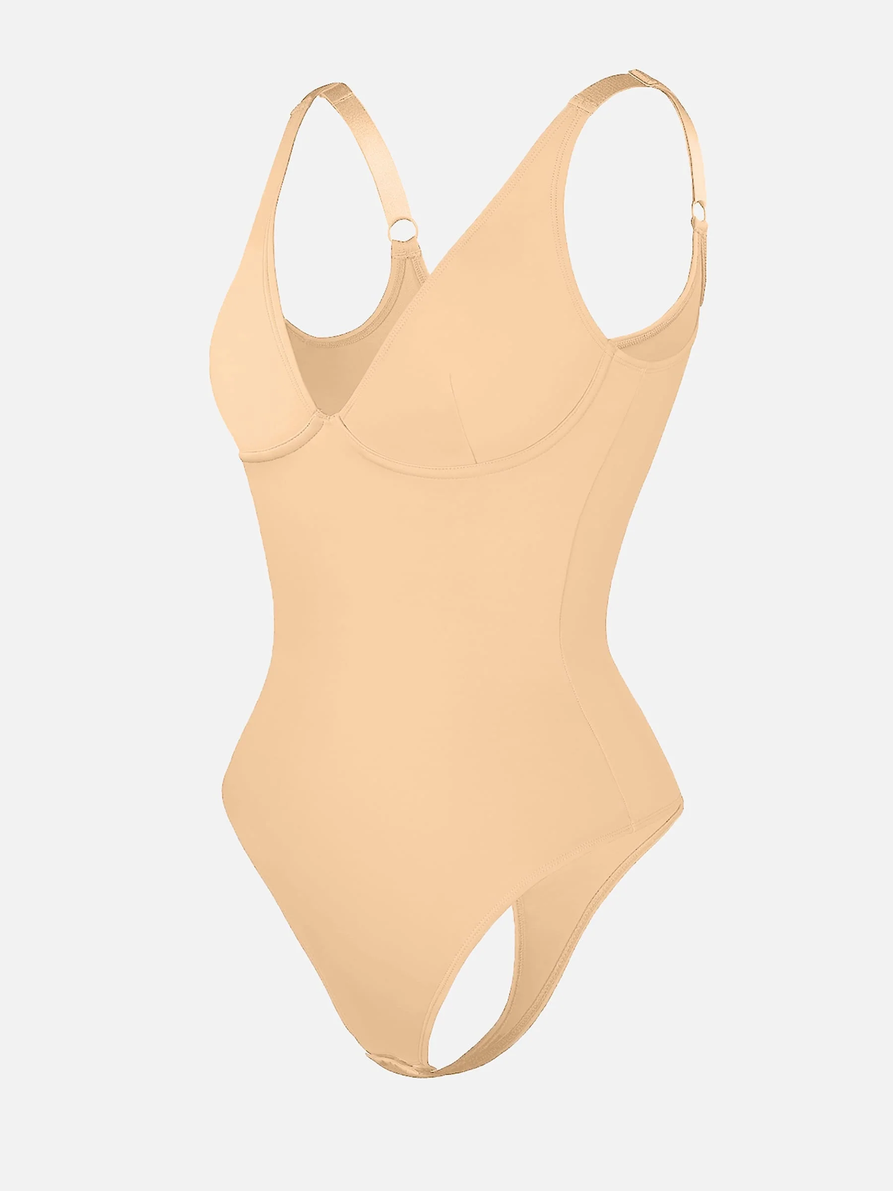Feelingirl V Neck Tummy Control Shaping Bodysuit - Image 67
