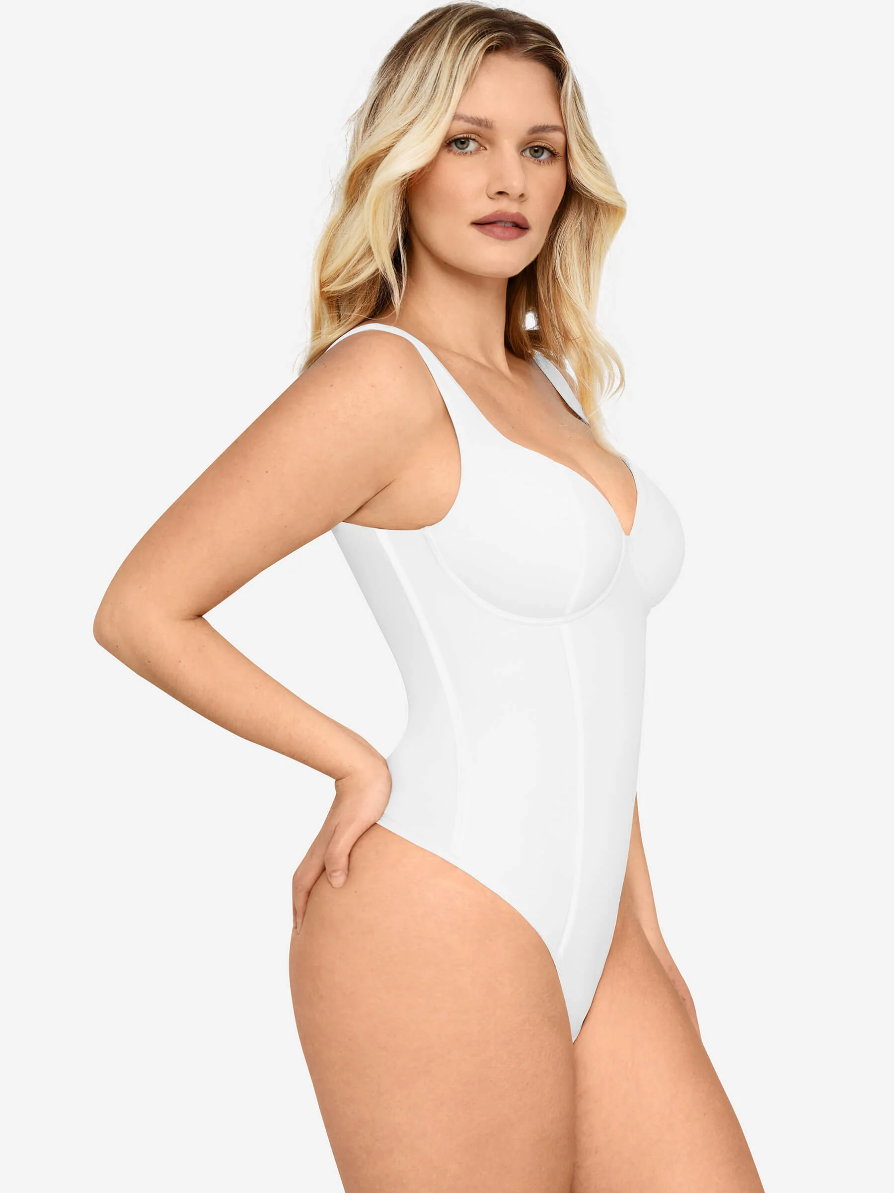 Feelingirl Full Body Wide Strap V-Neck Bodysuit [BOGO] - Image 4