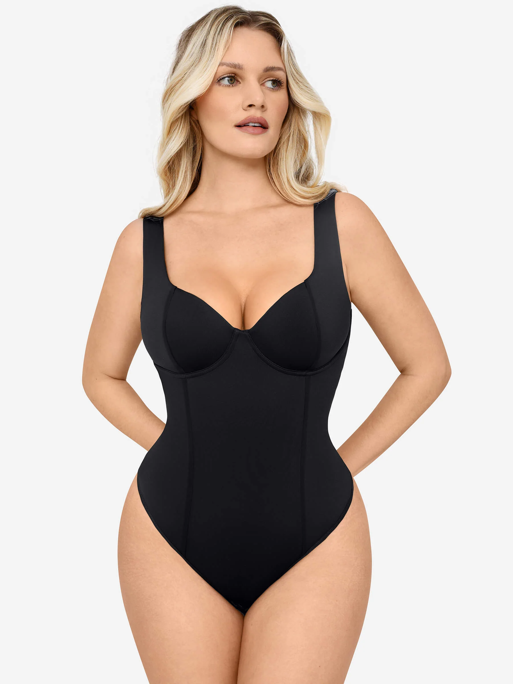 Feelingirl Full Body Wide Strap V-Neck Bodysuit [BOGO] - Image 6