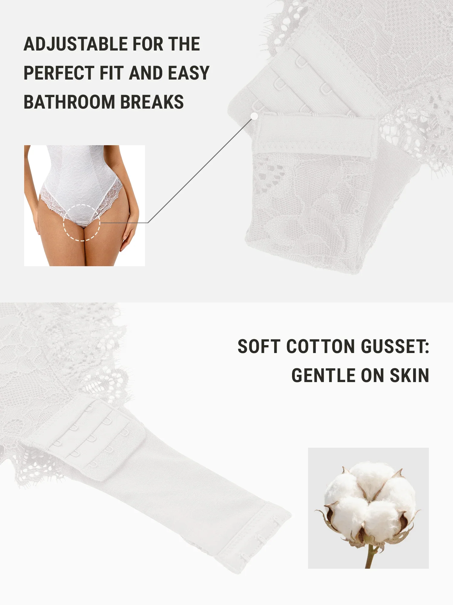 Feelingirl Lace V Neck Full Bodysuit - Image 40
