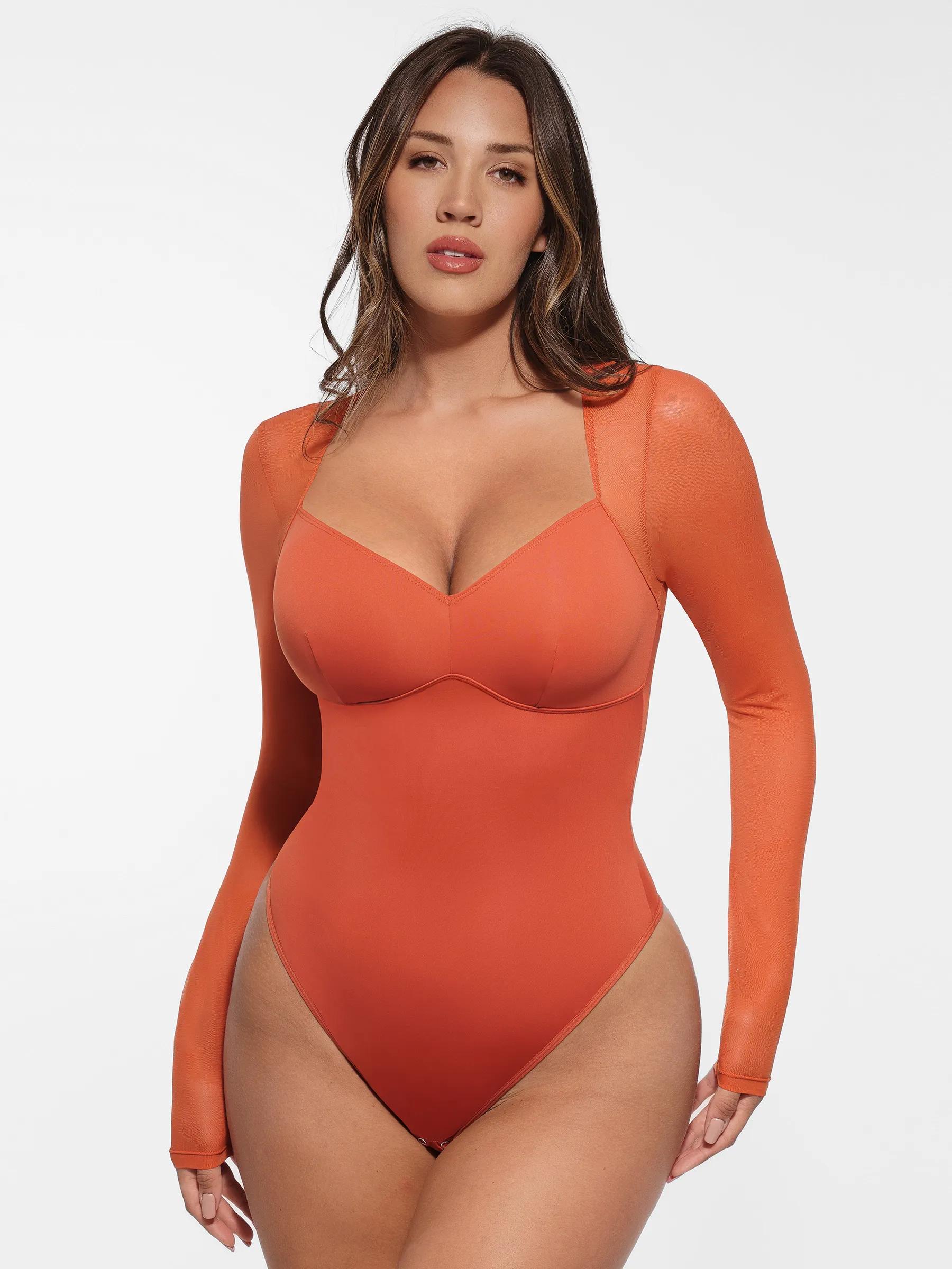 Feelingirl Mesh Panel V-Neck Bodysuit [BOGO] - Image 3