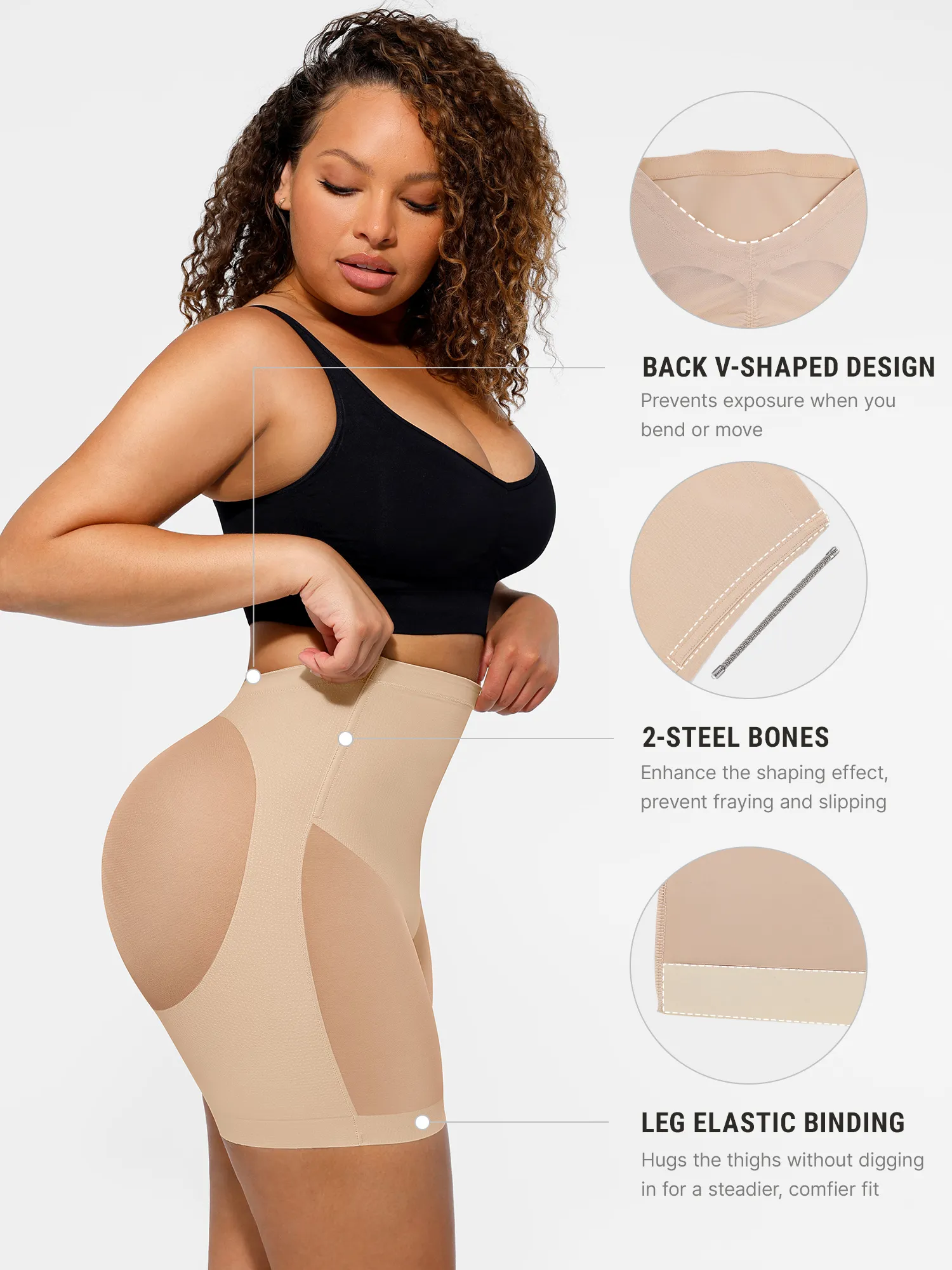 Feelingirl Mesh Tummy Control Bodysuit & Shorts Set - Image 9