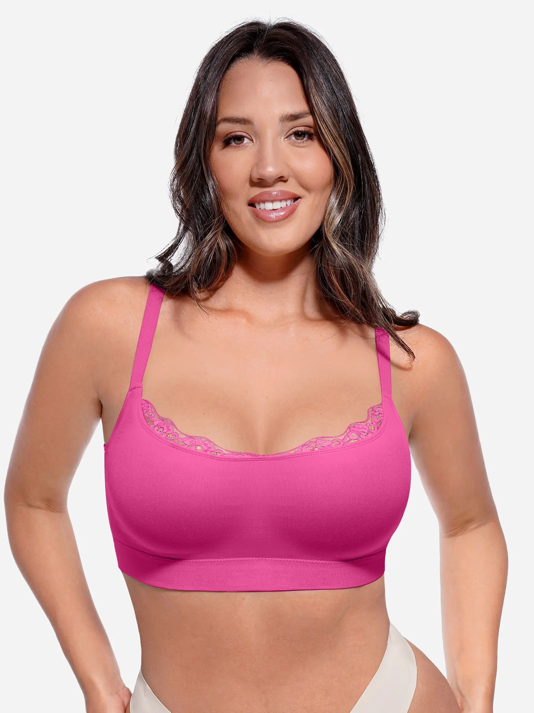 Feelingirl No Underwire Seamless Lace Everyday Bra - Image 22
