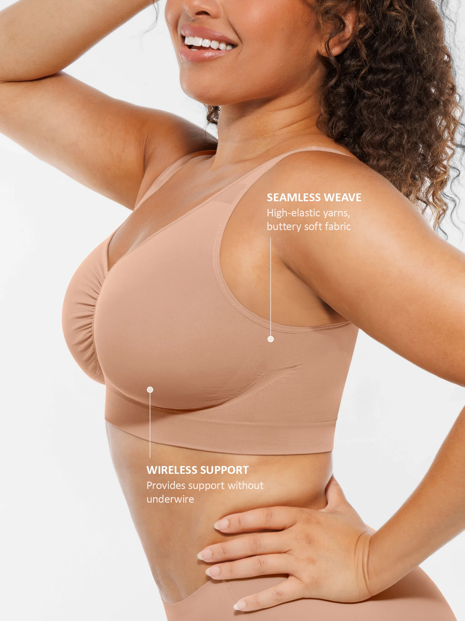Feelingirl No Underwire Wide Straps Everyday Bra - Image 46