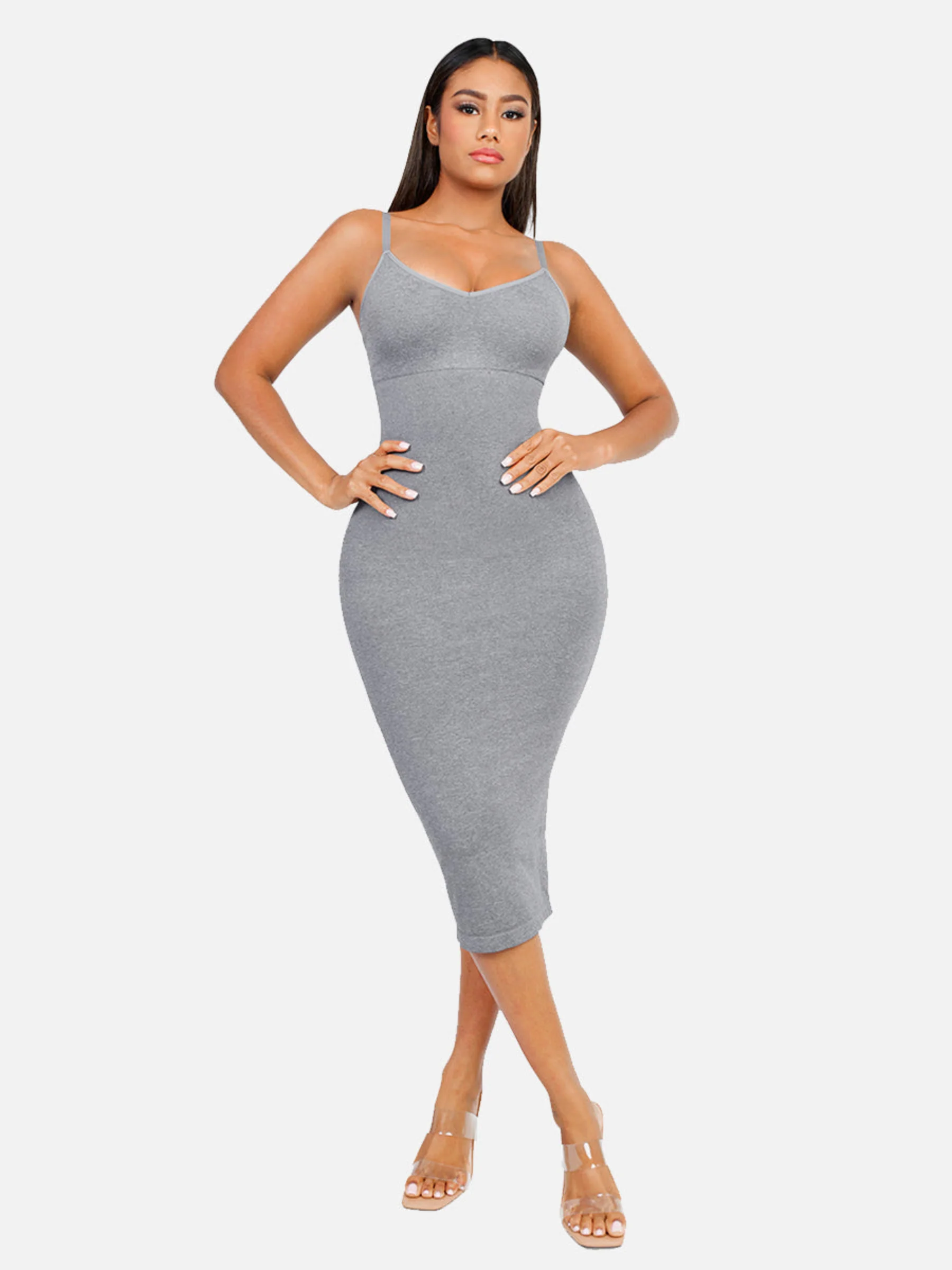 Feelingirl Seamless Midi Body Shaper Dress - Image 11