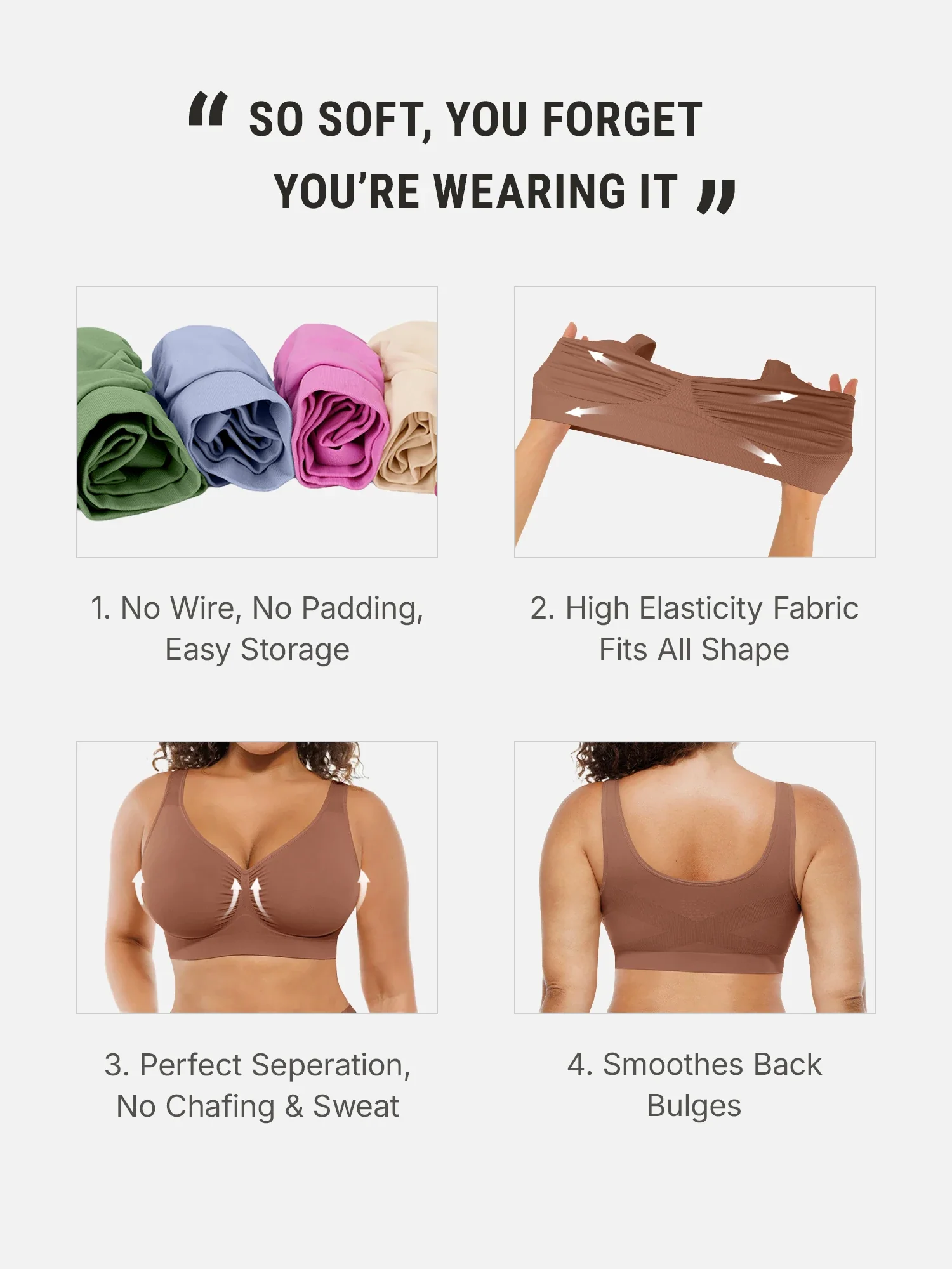 Feelingirl Seamless No Underwire Full Coverage Bra - Image 51