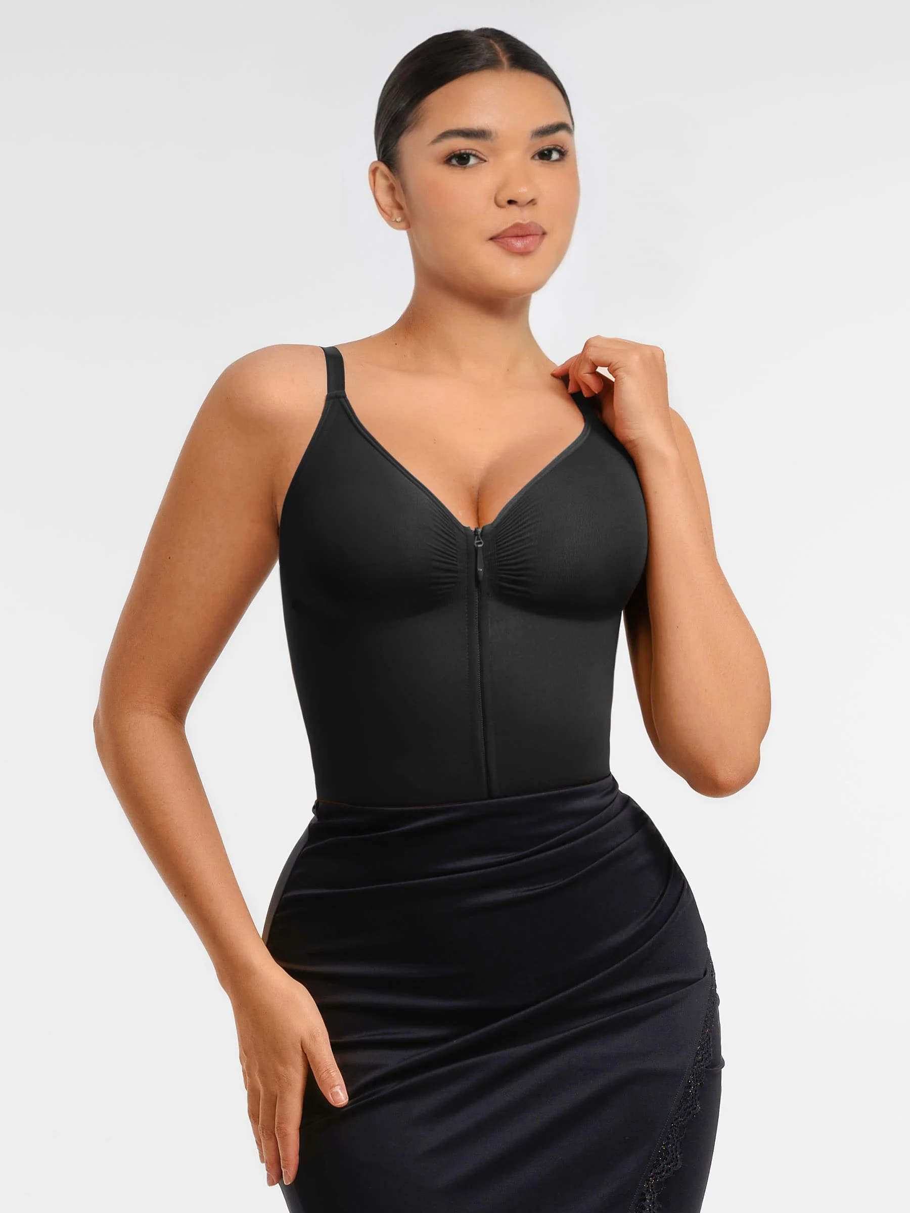 Feelingirl Tummy Control Seamless Zipper Shaping Bodysuit - Image 31