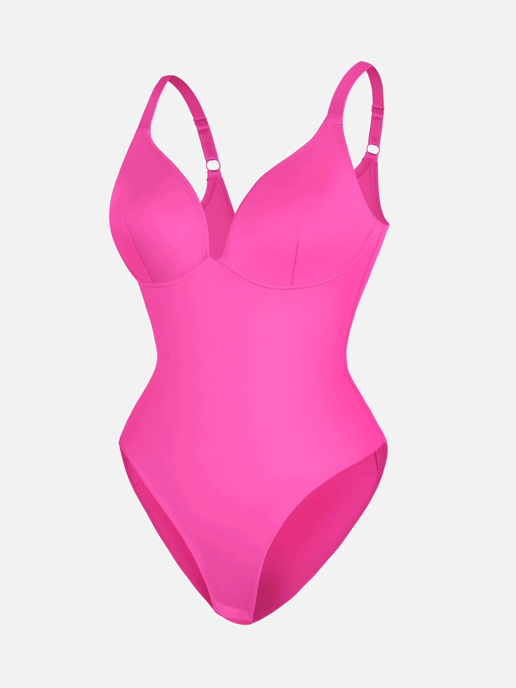 Feelingirl V Neck Adjustable Straps Tummy Control  Bodysuit - Image 19