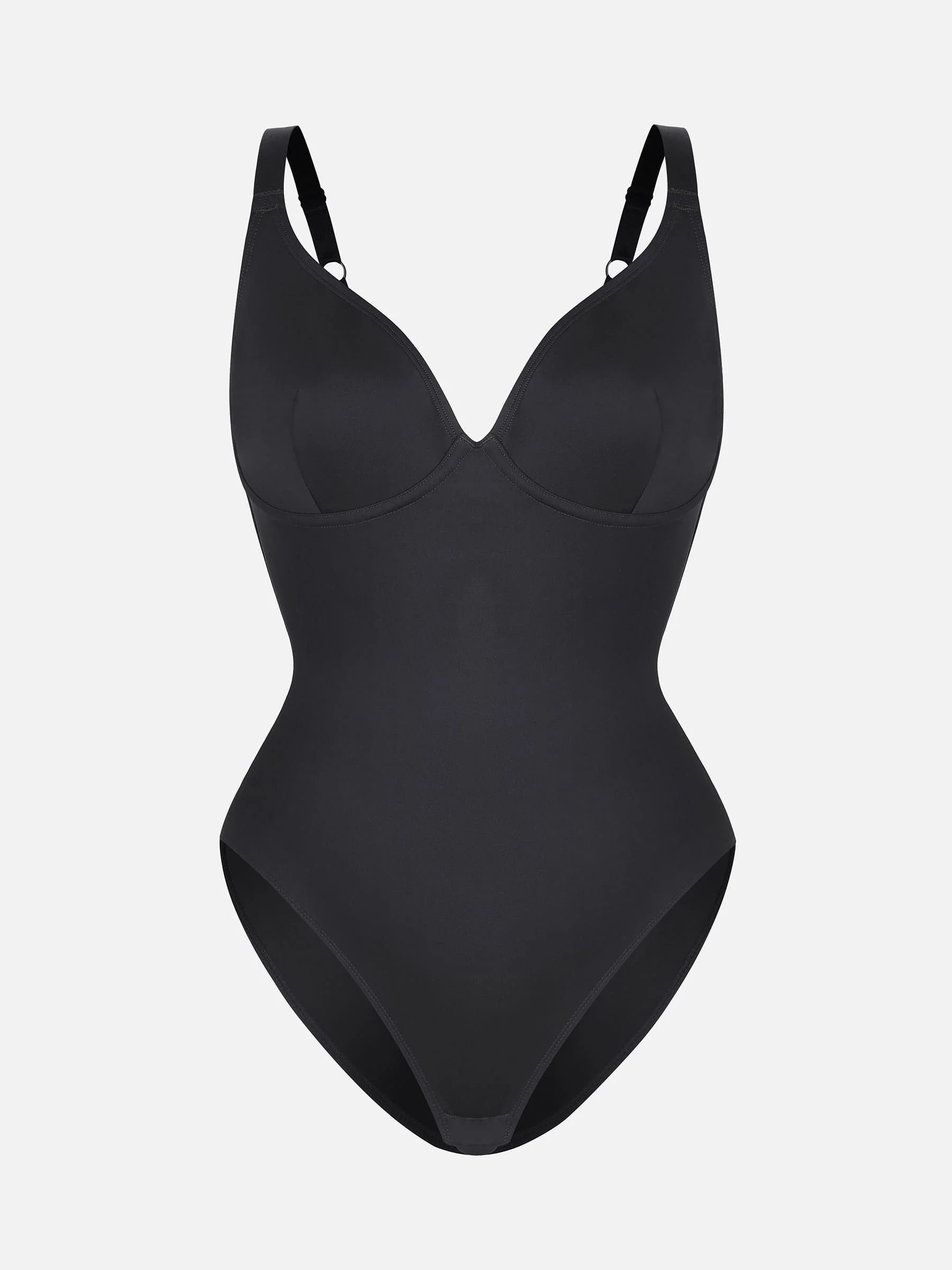 Feelingirl V Neck Adjustable Straps Tummy Control  Bodysuit - Image 34