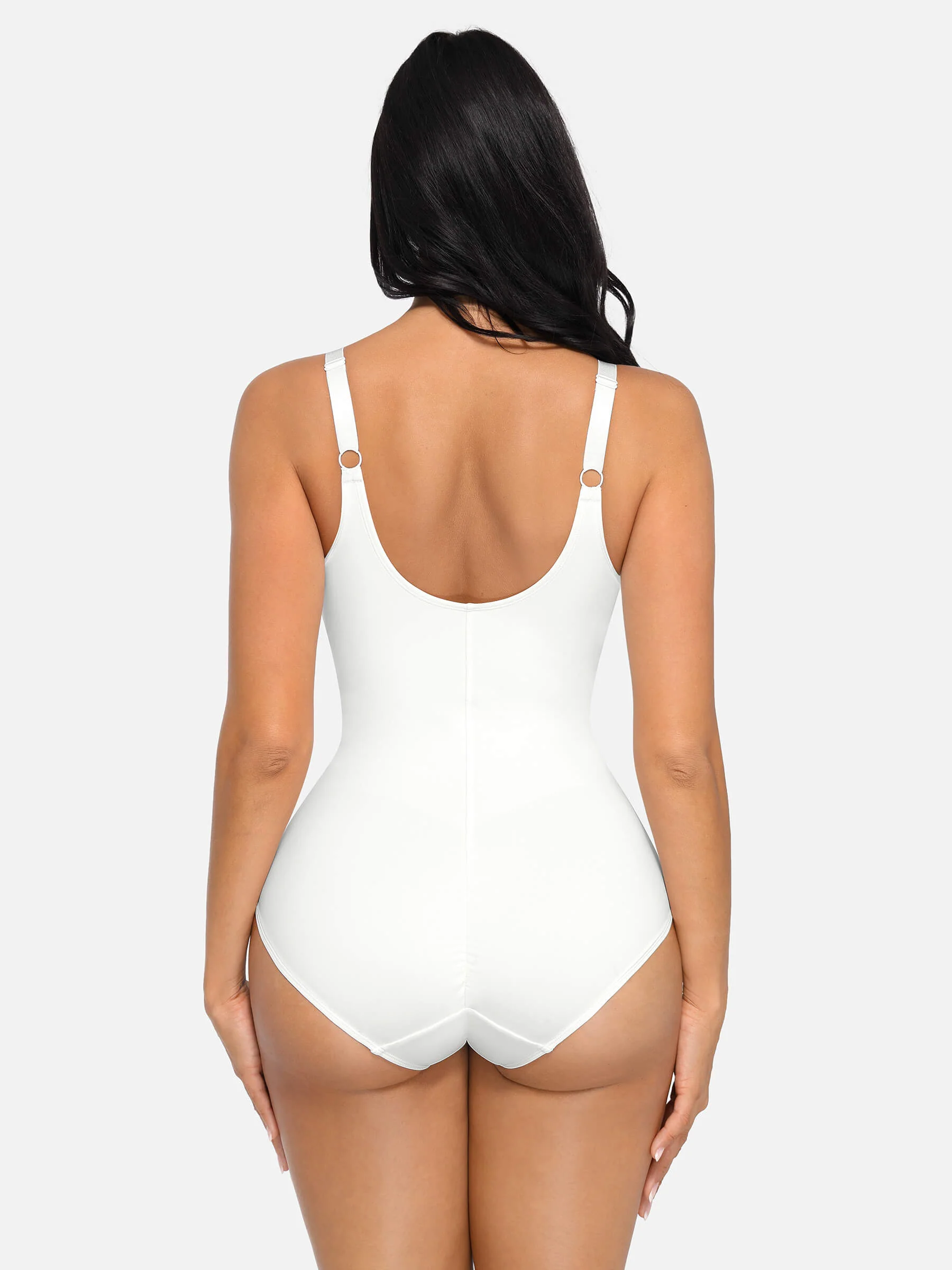Feelingirl V Neck Tummy Control Shaping Bodysuit - Image 97