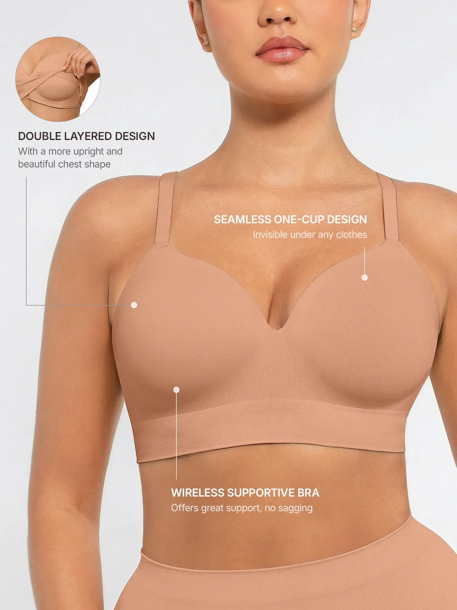 Feelingirl Wireless Push-Up Seamless Comfort Full Coverage Bra - Image 6